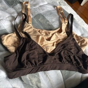 Aerie nude and dark brown bralette